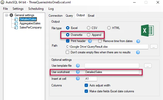 Select Overwrite