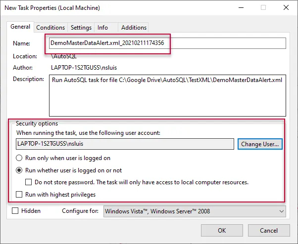 Provide task details