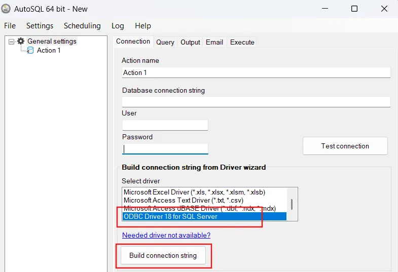 Setup your connection string