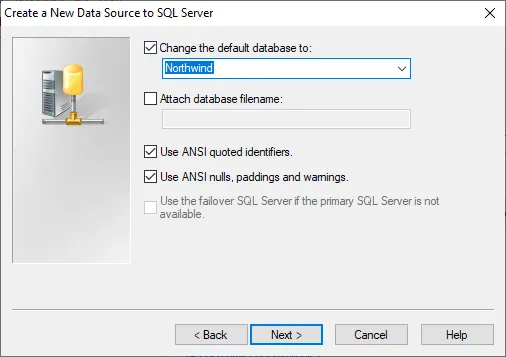 Choose default database