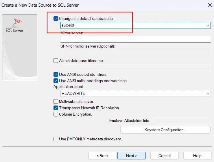 Choose your default database