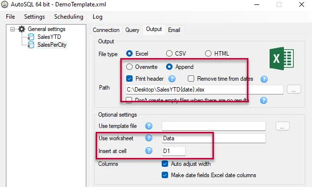 Append to existing Excel file